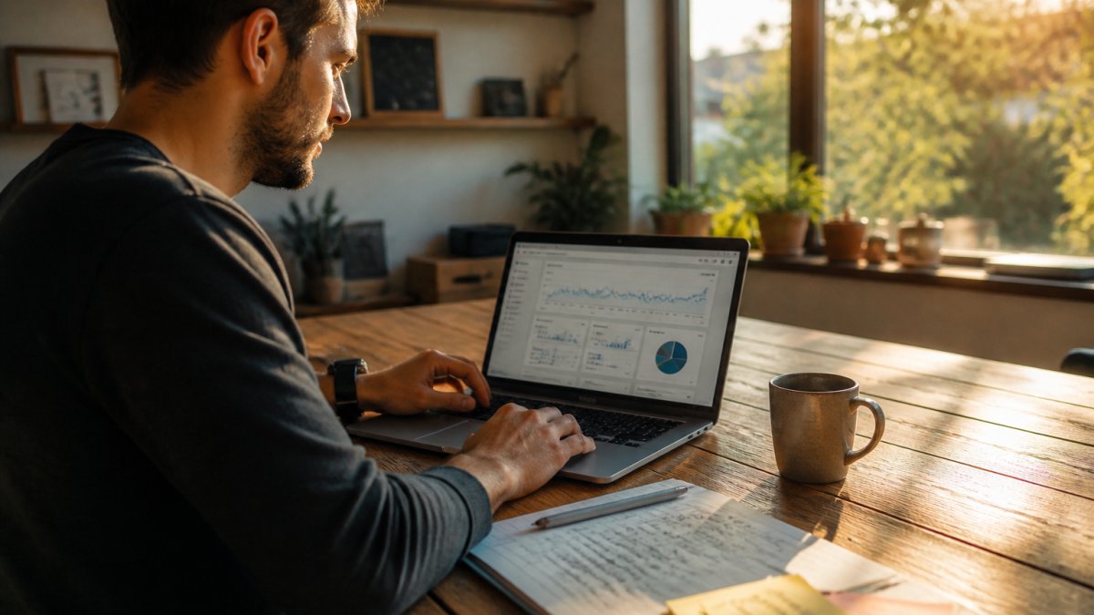 5 Stappen om websiteoptimalisatie te meten en te verbeteren Professional analyseert data op een dashboard om websiteoptimalisatie meten in de praktijk te brengen.