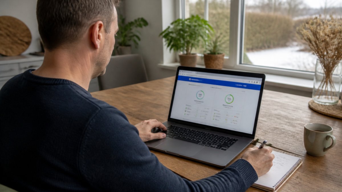 Persoon achter een laptop analyseert PageSpeed Insights om te zien of autoptimize nog nodig in 2026 is.