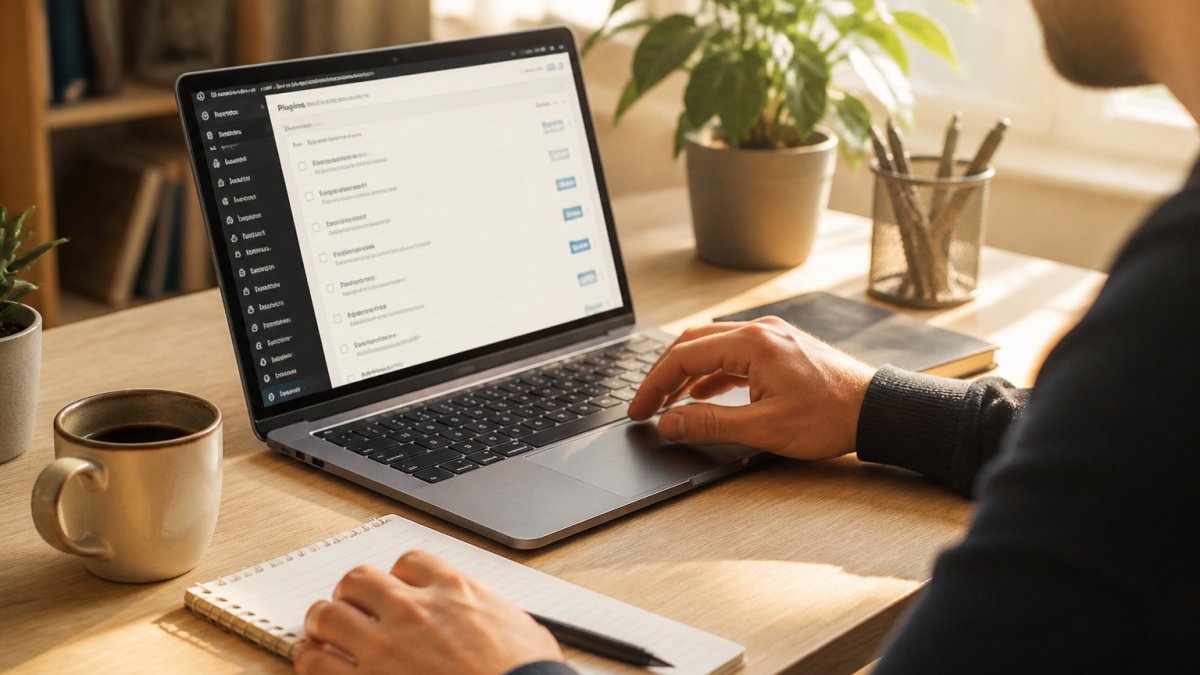 Persoon klikt op de update-knop in een WordPress-dashboard bij het wordpress website onderhouden voor beginners.